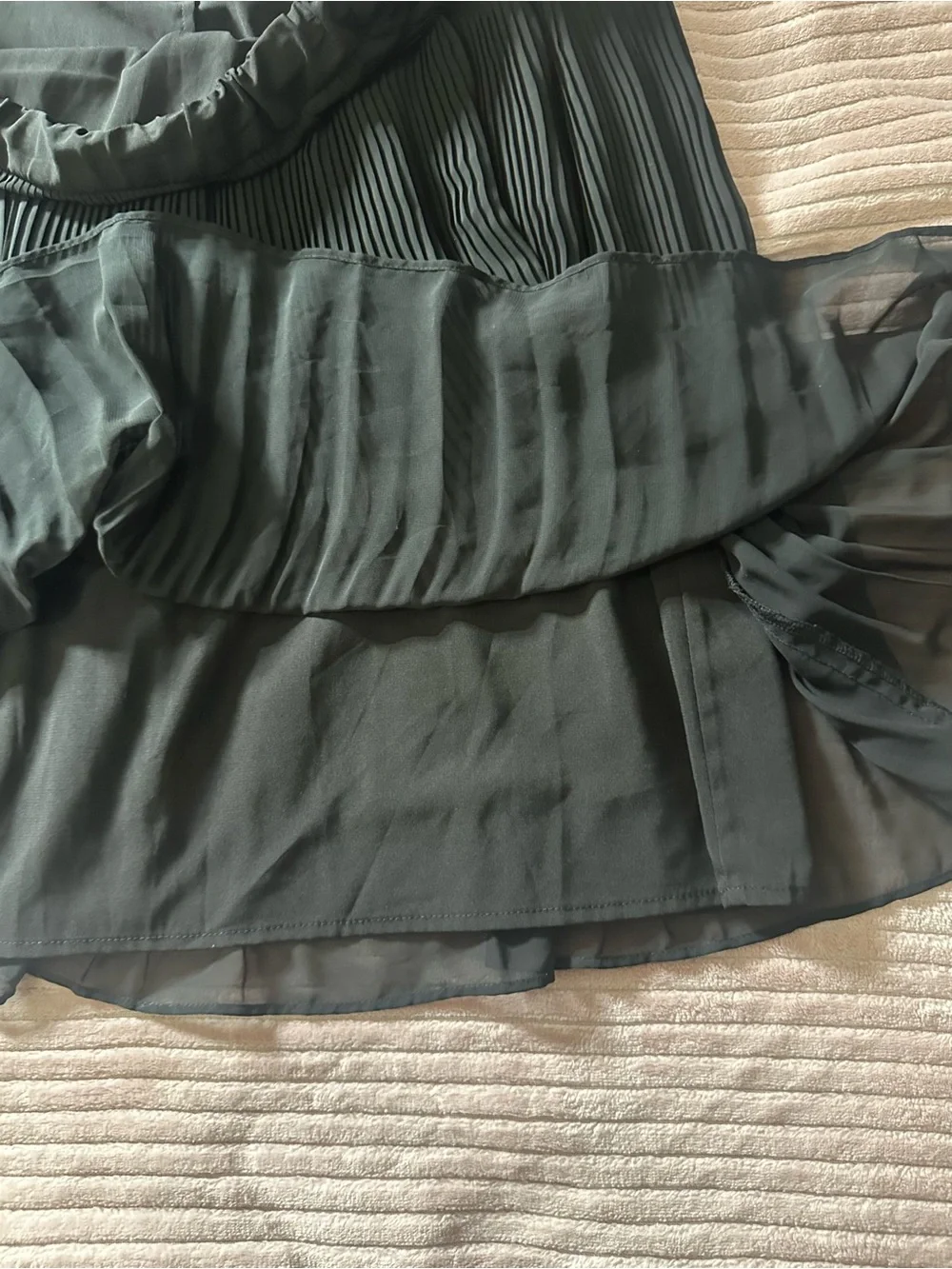 Calvin Klein Black Pleated Midi Skirt